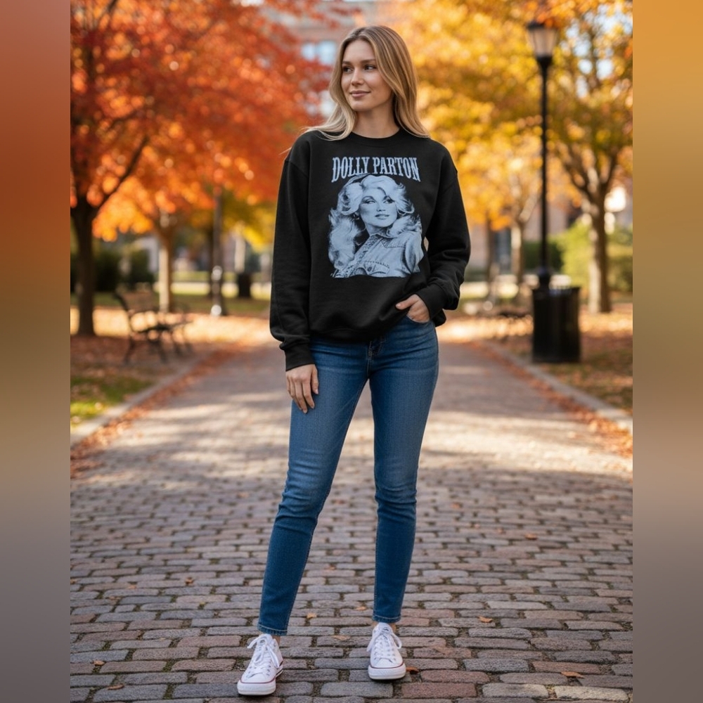 Dolly Parton Black Graphic Sweatshirt